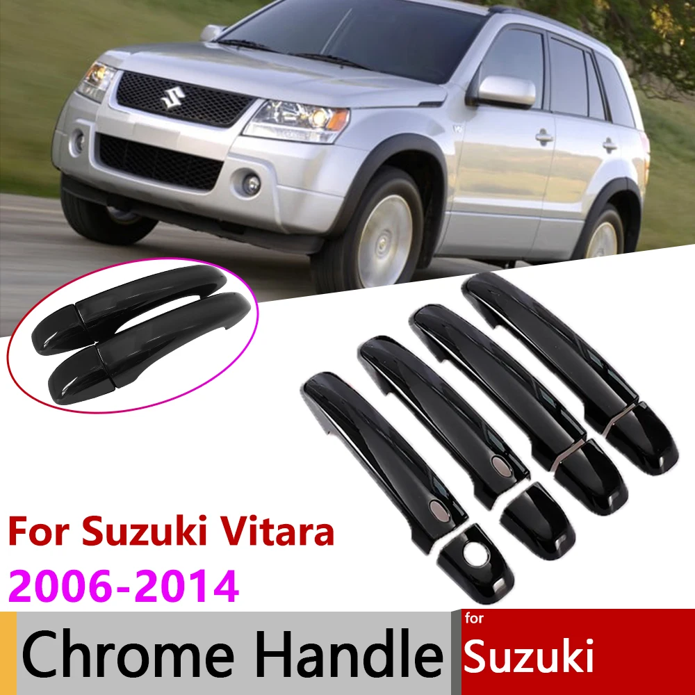 

Для Suzuki Grand Vitara Escudo 2006 ~ 2014 глянцевая черная хромированная дверная ручка из углеродного волокна комплект отделки внешние аксессуары