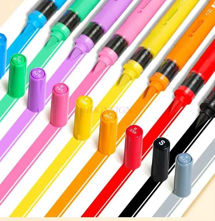 48pcs Watercolor Pen Soft Head Color Pen Straight Liquid Acrylic Mark Pen Primary School Art Special Children's Non toxic