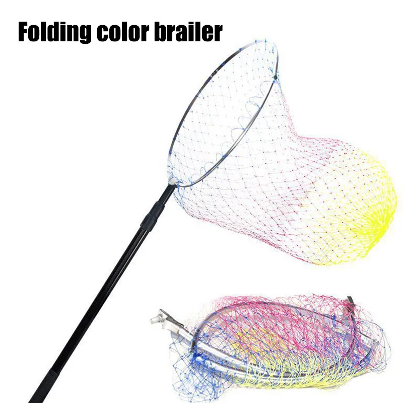 50CM Stainless Steel Brazier Head Round Glue Wire Mesh Grommet Folding Fishing Net Fish Cage Bait Crab  Bag Sniggle Monofilament