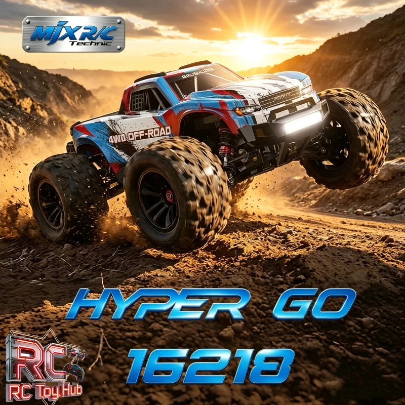 MJX 16218 Brushless 4WD RC Car High Speed Off Road Monster Truck Electric Remote Control Vehicle for Outdoor Terrain Racing