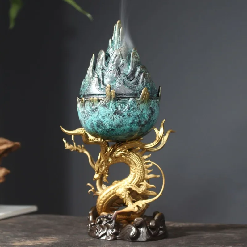 Household indoor color carving incense burner sandalwood burner incense burner home tea ceremony incense ornament