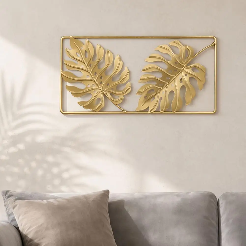 Bedroom Metal Wall Hanging Gold Metal Monstera Palm Leaf Wall Art 3d Botanical Iron Decor Lightweight Nordic Minimalist for Room