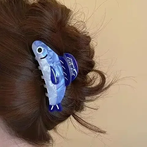 Pinza para el pelo de sardina azul, simulación de pez, pinza para el pelo de Animal marino, pinzas para el pelo de cangrejo caliente INS para playa, accesorios para el cabello para mujer