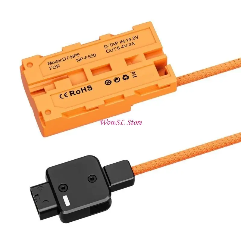 D-Tap to NPF Dummy Battery Braided Cable Dummy Battery Adapter Coupler Accessory HX5E