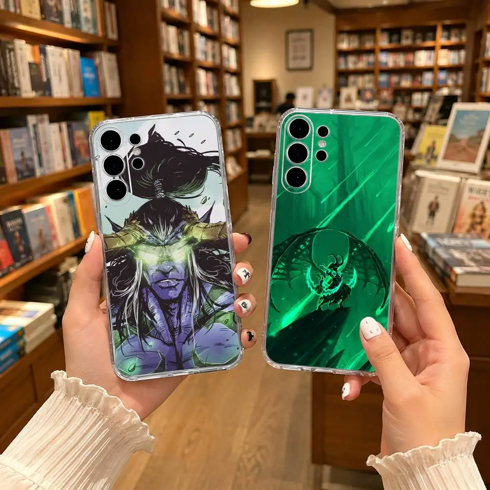 Cool W-Warcrafts Midnigh heros Clear Hard Phone Case For Samsung S25,24,23,22,21,10,9,Ultra,Plus,Lite Transparent Cover