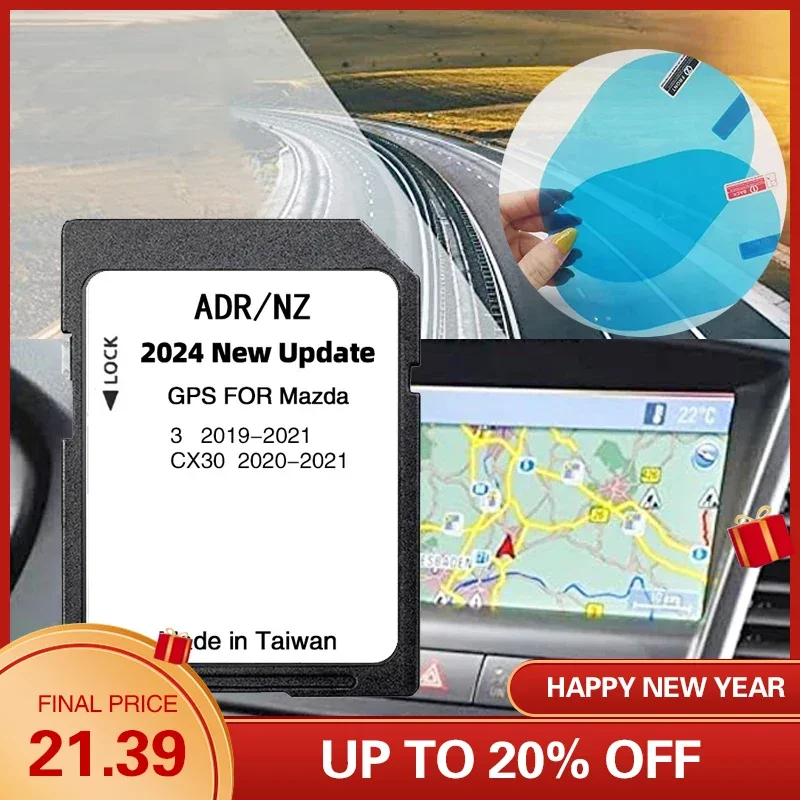 for Mazda 3 CX-30 Vehicle Update Infotainment Software Navigation 2024 Sat Nav SD GPS Card Australia New Zealand Map 16GB