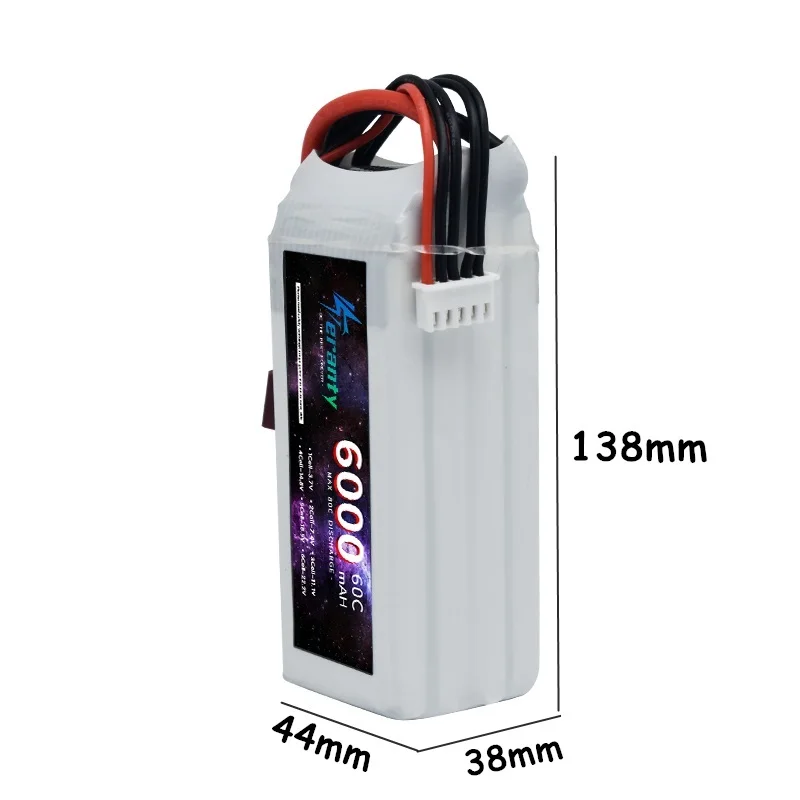 Imagem -03 - Bateria Lipo com Conector Deans para Aviões rc Carro Barco Peças de Caminhão 60c 4s 6000mah t Xt60 Trx Ec5 6000mah