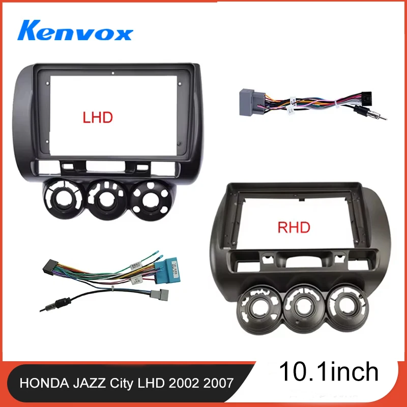 

Головный блок KENVOX 10,1-дюймовый автомобильный радиоприемник для HONDA JAZZ City LHD 2002 2007, GPS MP5, плеер, корпус, рамка, панель приборной панели