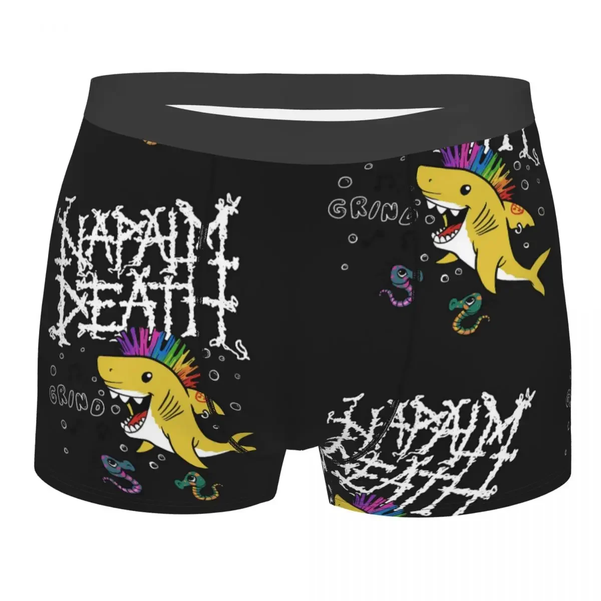 Napalm Death Punk Shark Men Boxer Briefs Underpants Highly Breathable High Quality Birthday Gifts