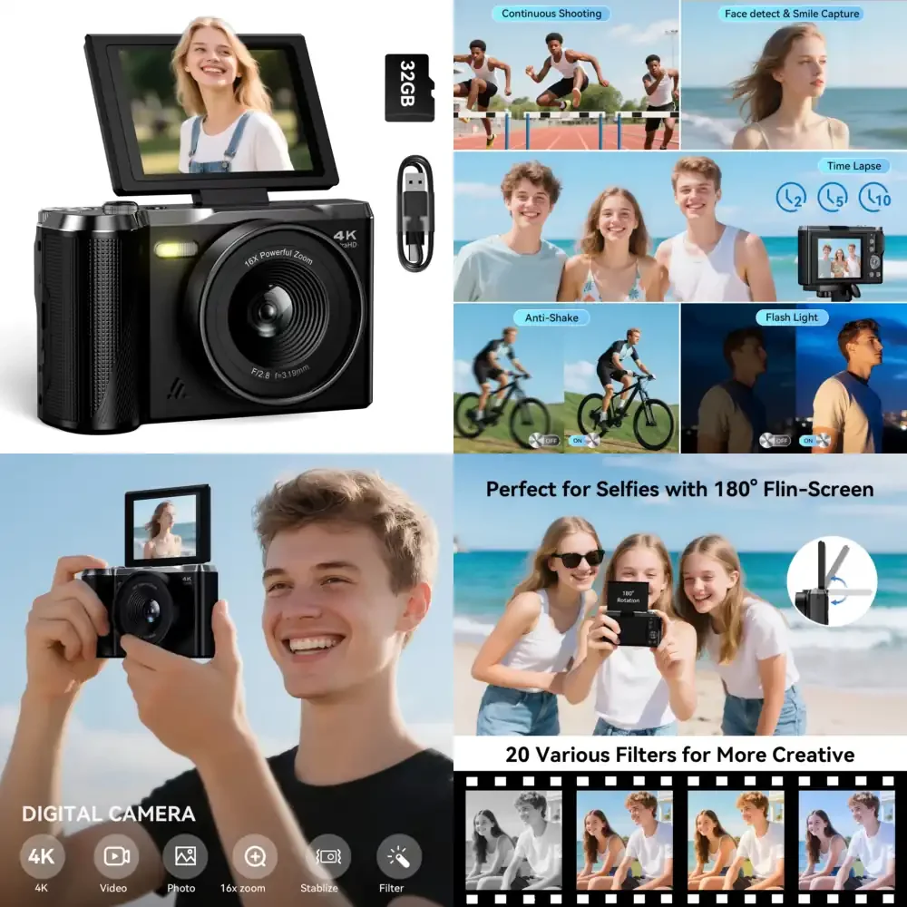 

Factory Supply HD Digital Camera with 3 Inch IPS Screen Fast Auto Focus 16X Zoom 4K Video Micro SLR Camera