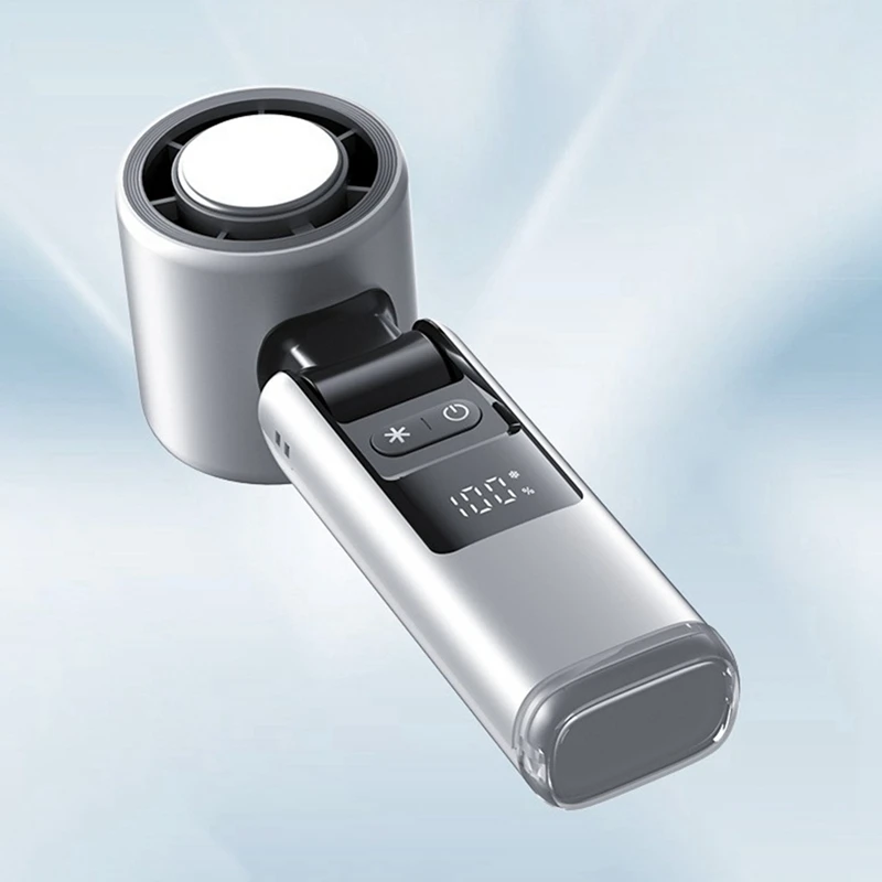 ABKP-портативный ручной вентилятор с зарядкой через USB, регулируемая скорость, вентилятор с цифровым дисплеем, складной дизайн, высокоскоростной вентилятор с ночником
