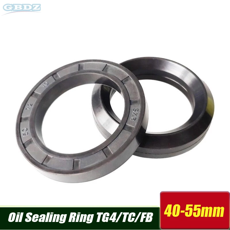 

TG4/TC/FB TC 40/42/45/50/55mm ID Black Nitrile Rubber NBR Grooved Lip Spring Gasket Radial Shaft Skeleton Oil Seal 1Pcs