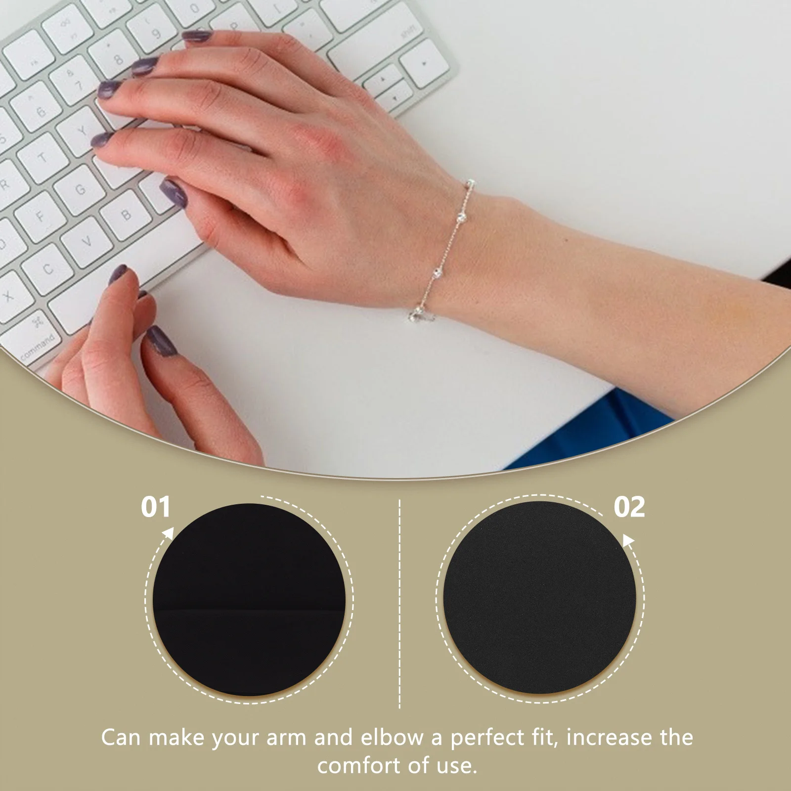 

2pcs Mouse Pad Wrist Support Ergonomic Eva Rubber Gaming Non-Slip Desktop Laptop Computer Desk Accessories Workstation Organizer