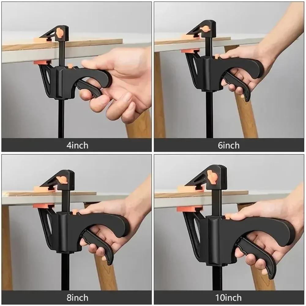 Fixed Quick Clamp Ratchet Release DIY Hand Tool 4 6 8 10 Inch Stick Small Parts Extrusion Kit for Woodworking