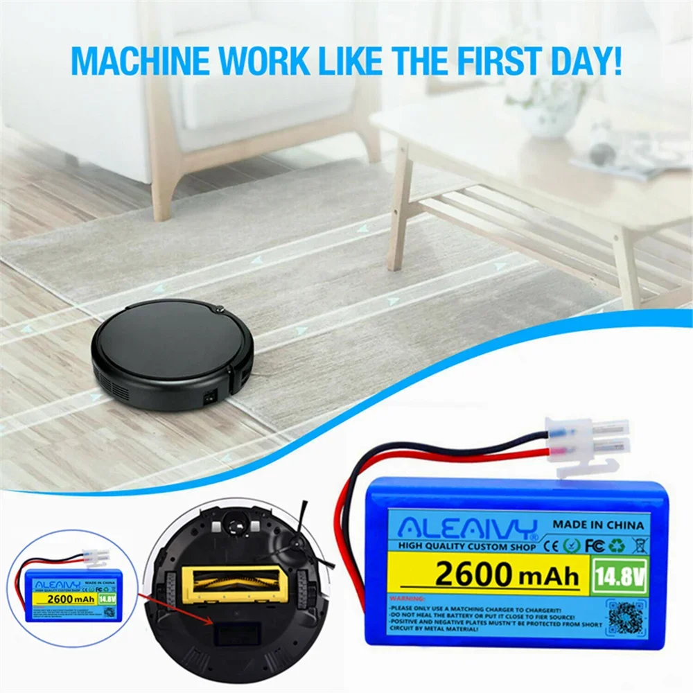 Aleaivy 14.8V 3200mAh is suitable for ILIFE A4 A4s V7s A6 V7s Plus robot vacuum cleaner rechargeable lithium battery