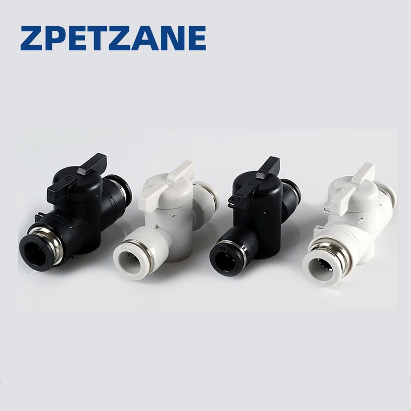 BTC Plastic Pneumatic Hand Valve 4mm 6mm 8mm Black Push In Quick Joint Connector To Turn Switch Manual Ball Current-limiting