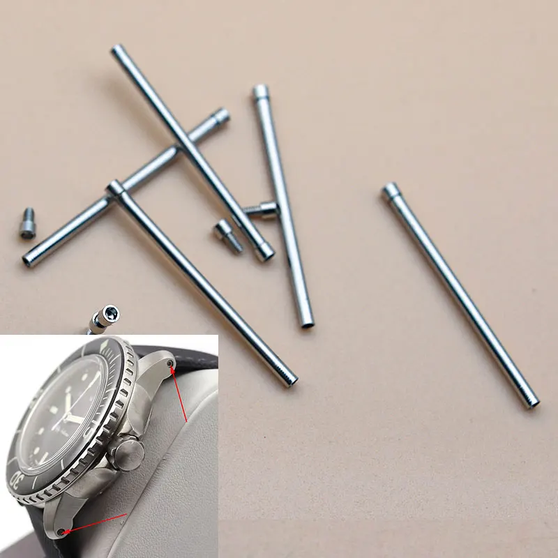 2/4 PCS Watch Strap Screw Bar Fit Blancpain Fifty Fathoms Series 316L WatchBand Screw Bar Pin 29.5*M1.8*1.5MM Watch Accessories