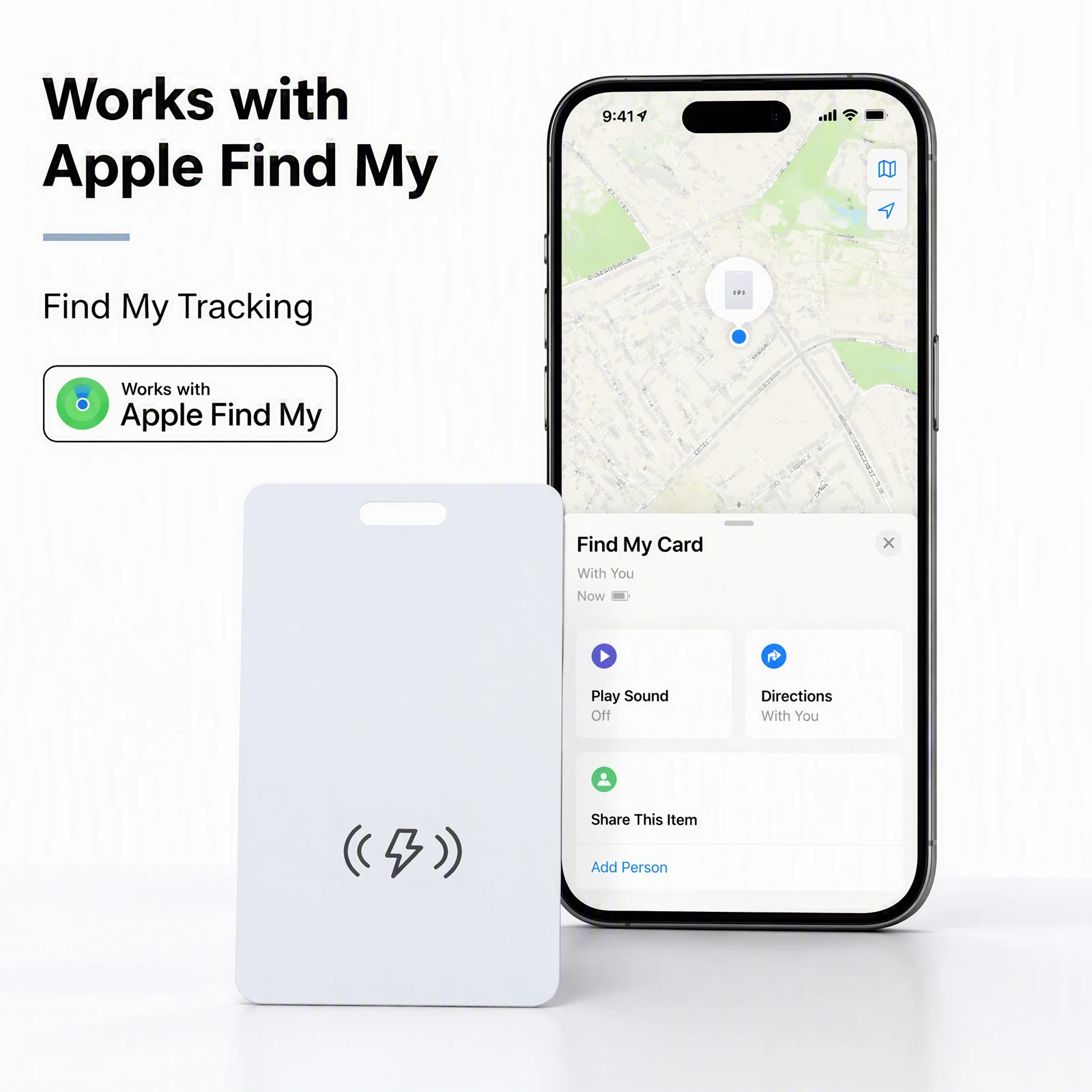 MFi Certified Smart Finder for Apple Find My iPhone Card 2026 New Bluetooth Tracker Wallet Tracker Keys Finder (iOS Only)