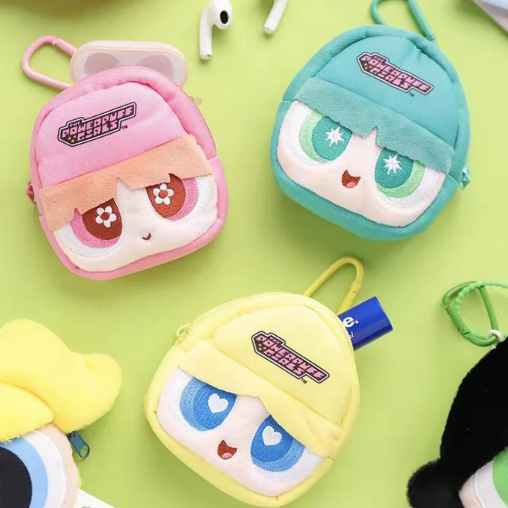 

Подлинный кошелек Powerpuff Girls 10 см, рюкзак с героями мультфильмов, декор, брелок, кошелек Kawaii, портативные наушники, сумки для хранения помады
