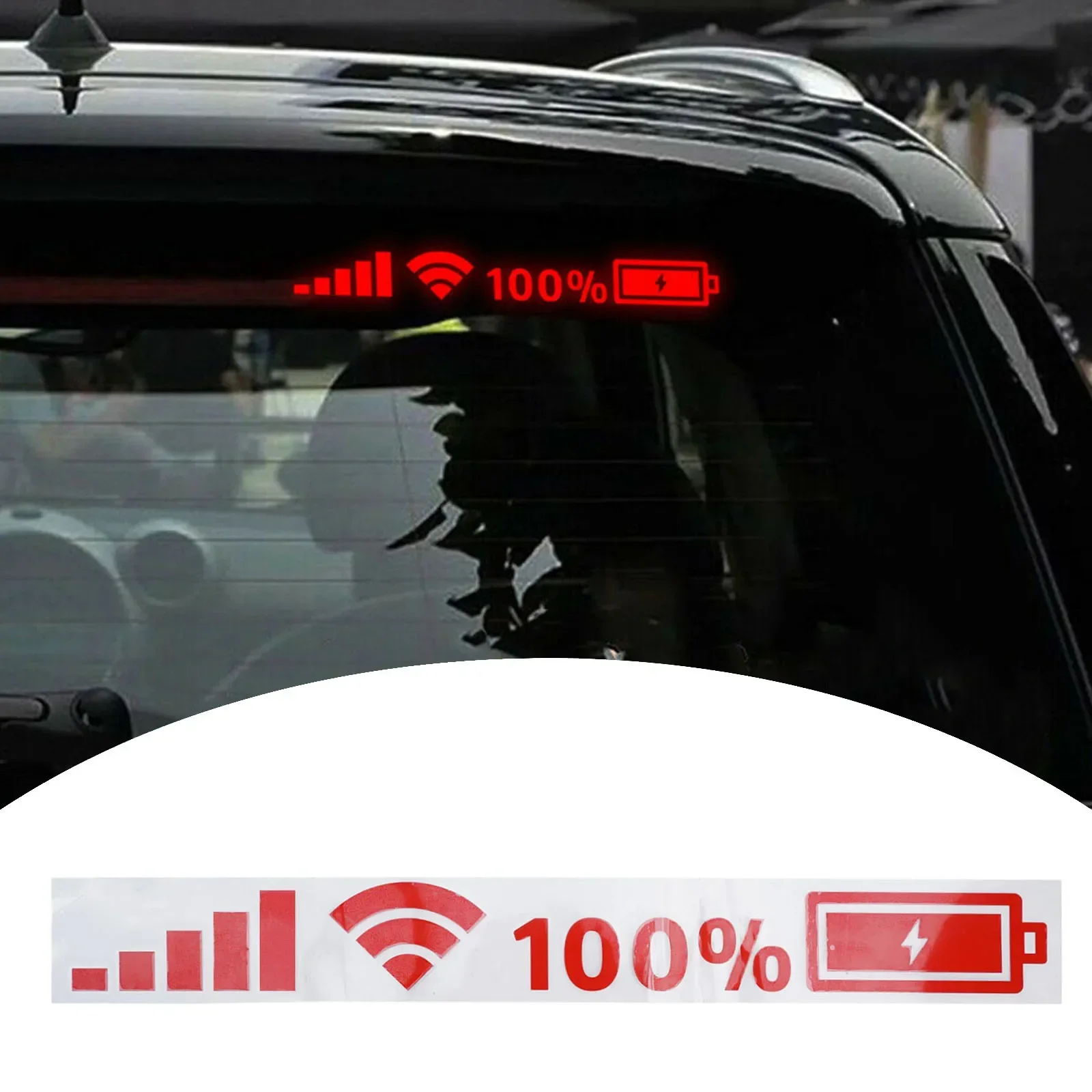 Car Sticker 100% Wifi Battery Level Signal Decals Decor Signal WiFi Power Cell Phone Logo Funny Modification Stickers