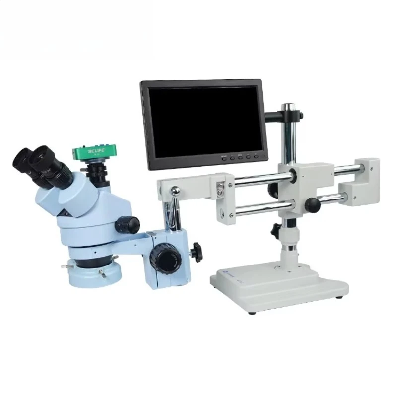 Trinocular 7X-45X microscope 360 degree rotation for mobile phone repair high definition camera microscope