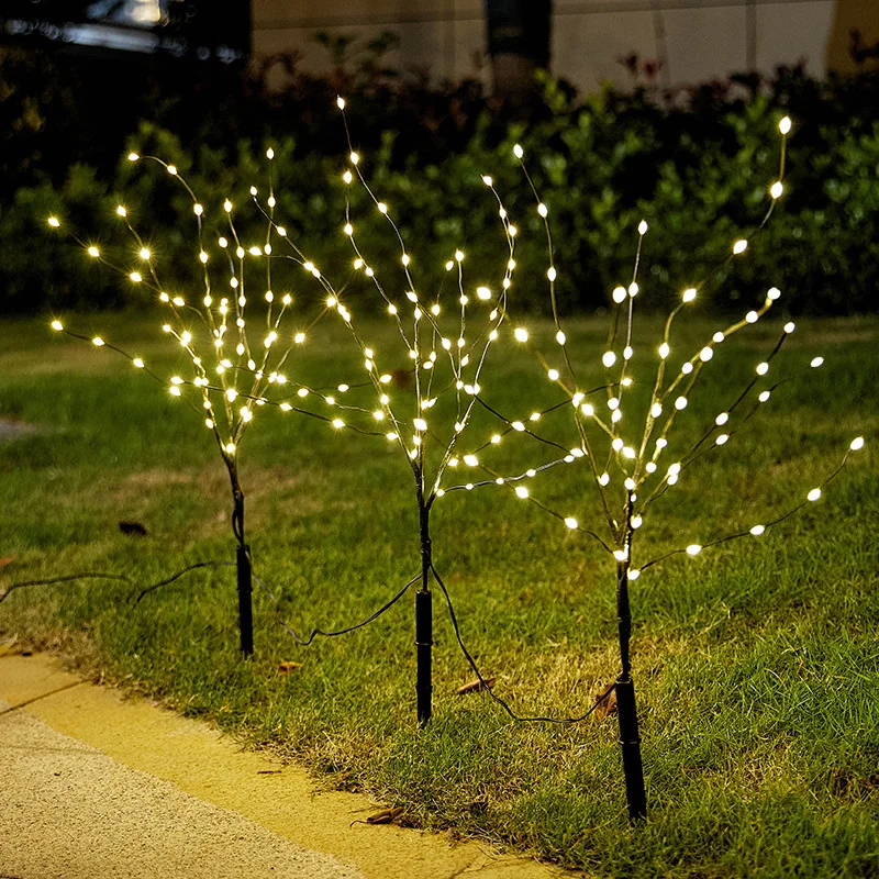 Outdoor LED solar copper wire lights, creating a colorful and atmospheric ambiance