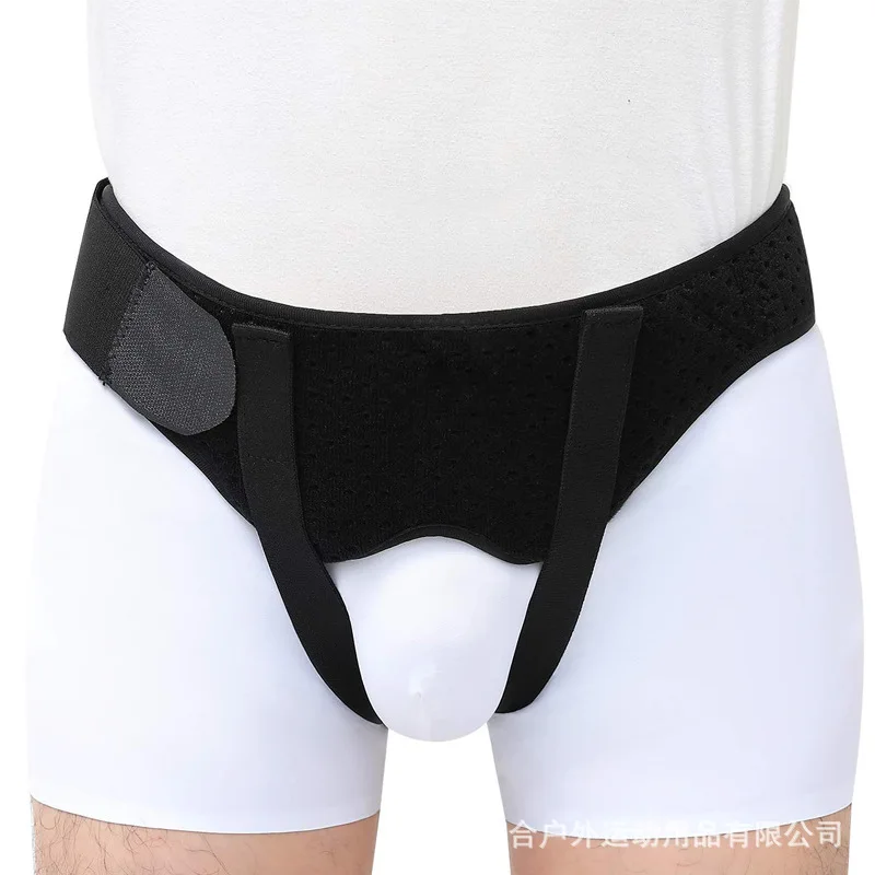 Adjustable Adult Hernia Belt Man Inguinal Groin Support Inflatable Hernia Bag with 2 Removable Compression Pads Pain Relief