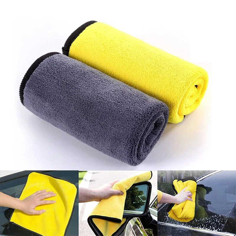 Microfiber Cleaning Towel Super Absorbent Thicken Soft Drying Cloth Car Body Washing Towels Double Layer Clean