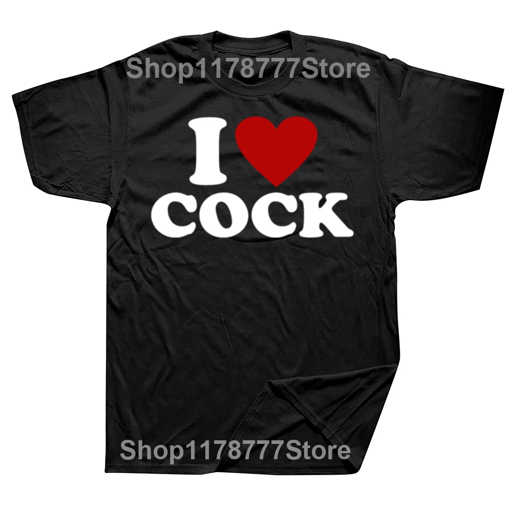 I Love Heart Cock Bartender Alcoholic Mixed Drink Lover T-Shirt Letters Printed Graphic Tee Tops Short Sleeve Mens Clothing