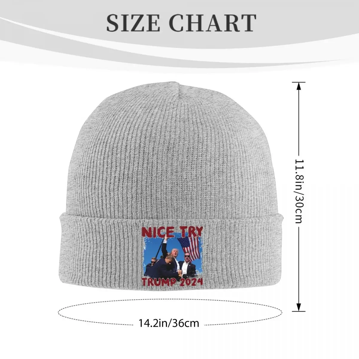 2024 Trump Shot Fight Knit Hat Beanies Winter Hat Warm Fashion Assassination Attempt Cap for Men Women Gifts