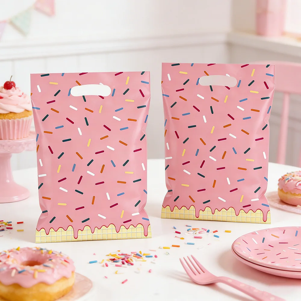 10/30/50 Stück Rosa Dessert-Themen-Geschenktüten Kindergeburtstag Dekoration Tragetaschen für Süßigkeiten Party-Deko – Detail 6