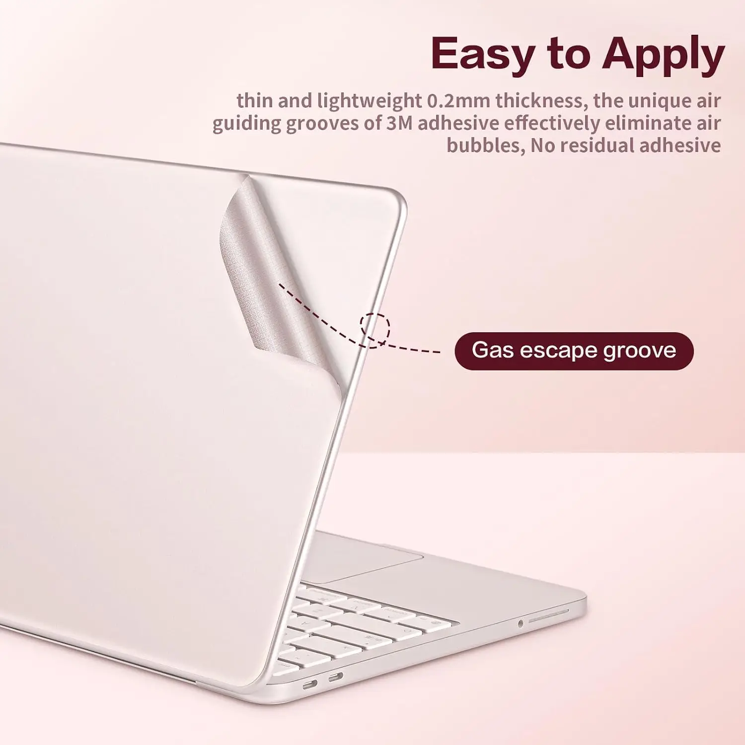 4 in 1 Ultra Thin Vinyl Full Size Laptop Skin Palm Rest Sticker for 2026 New Released MacBook Pro Neo 13 Inch A18 (Blush Pink)