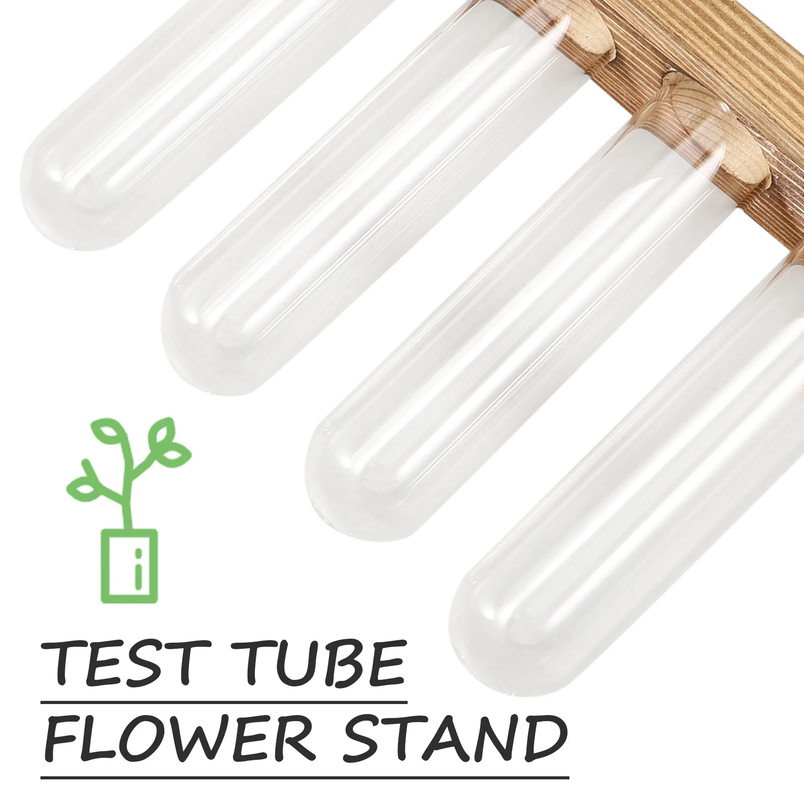 

1 Set Wall Mounted Glass Vase Plants Terrarium Hydroponic Plant Holder Indoor Decor Glass Planter With Wooden Stand For Home