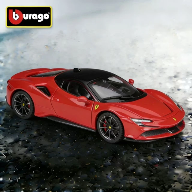 

Новая модель автомобиля Bburago 1:24 SF90 Stradale из сплава, коллекционная миниатюрная модель для детей, подарок на день рождения