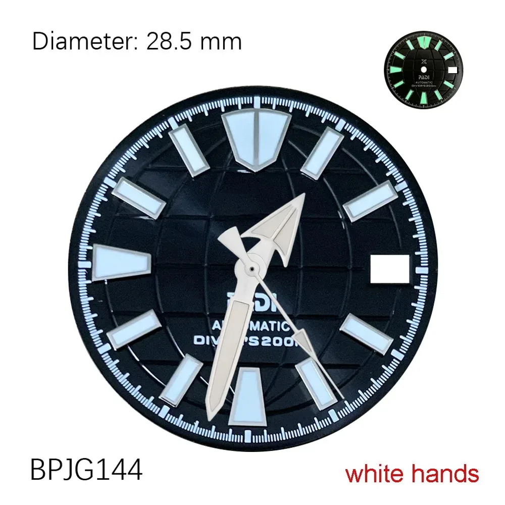 Hot sales 28.5mm NH35 dials PADI S logo dial Silver Tiffa Blue sunray grenade dial for NH35 movement Modification parts dials