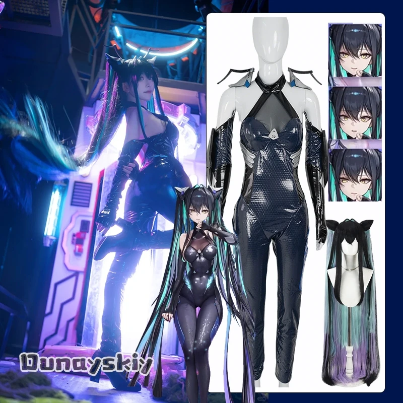 

NIKKE The Goddess of Victory Mermaid Cosplay Costume Balck Costume Women's Jumpsuit SSR Mermaid Combat Bodysuit Wig Anime Outfit