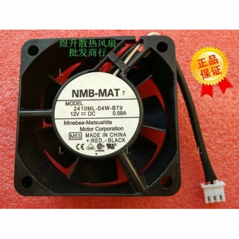 

L 1 PCS Fan 2410ML-04W-B79 DC12V 0.58A 6025 6cm 3-wire cooling fan # A6–37