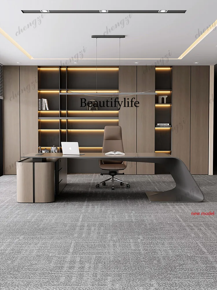 Asmt114Office, tea table integrated light luxury high sense President's desk tea reception, tea table combination