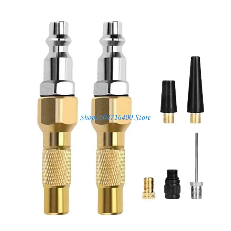 

y1gd Reliable Metal Air Valves set Inflation Nozzle set Ensures Quick Inflation for Car Bikes & Inflatables for Travel & Home