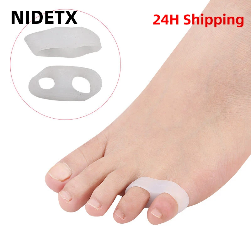 

2pcs=1pair Hallux Valgus Silicone Corrector Gel Foot Care Toe Separator Little Finger Protector Bunion Straightener Pedicure