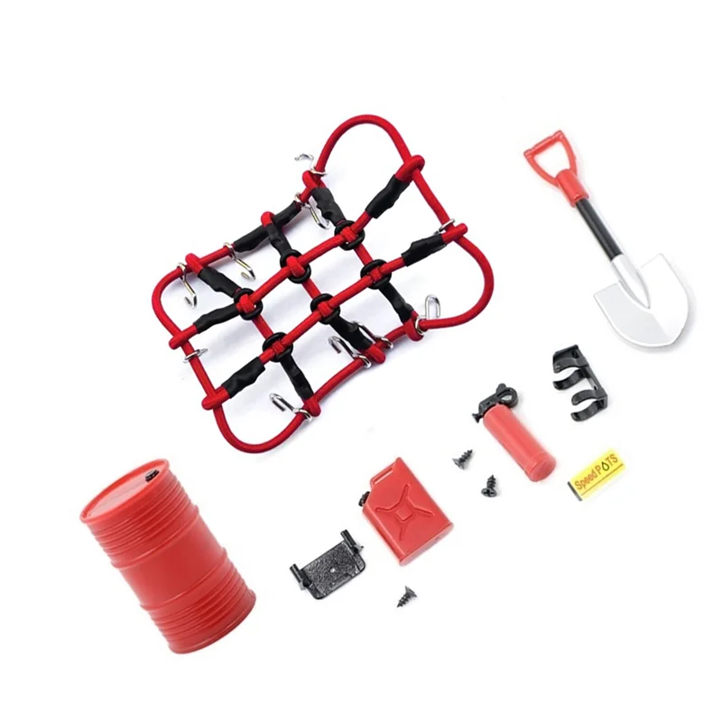 BAAA-미니 삽 연료 탱크 오일 드럼 소화기 수하물 그물 장식 Axial SCX24 JEEP Bronco C10 1/24 RC Car,1