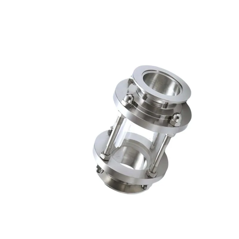 For 316L/304 Stainless Steel Vacuum Glass Pipe Sight Mirror Interface, Clamp Type Through Fast Contact Cup KF16