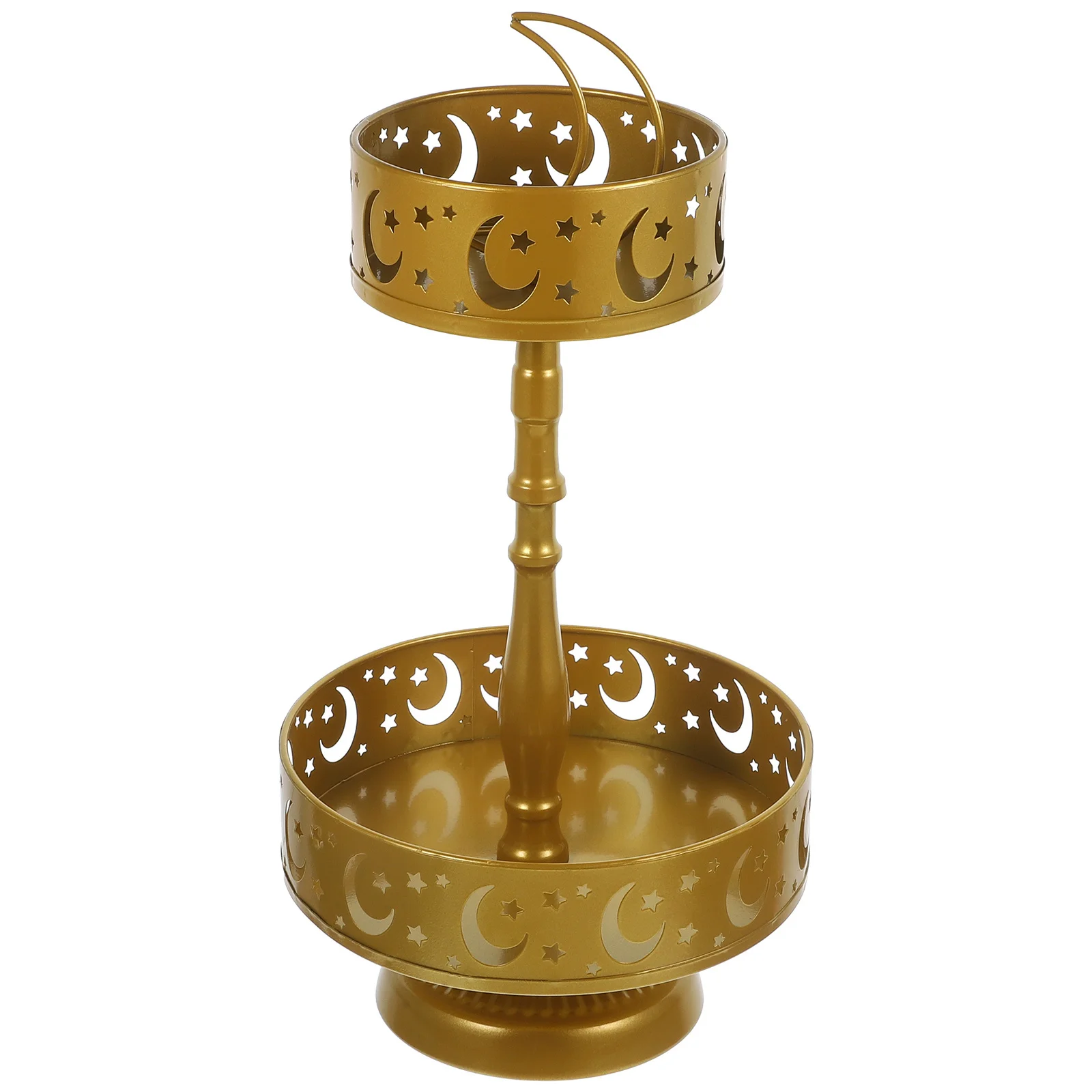 

Настольная подставка для десерта, двухэтажный поднос с лунным узором, поднос для фруктов, аксессуар для торта, изысканный декоративный практичный прочный ретро-стиль