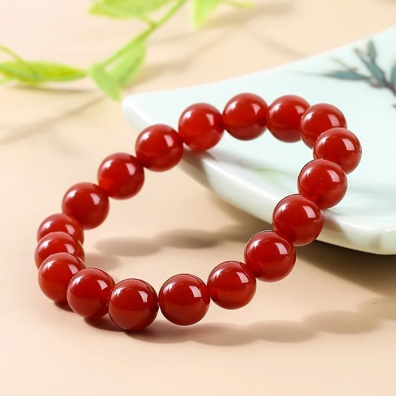 JD Natural China Red Agate Stone Bracelets 8mm South Red Carnelian Bracelets For Women Lucky Brave Bracelets & Bangles Jewelry