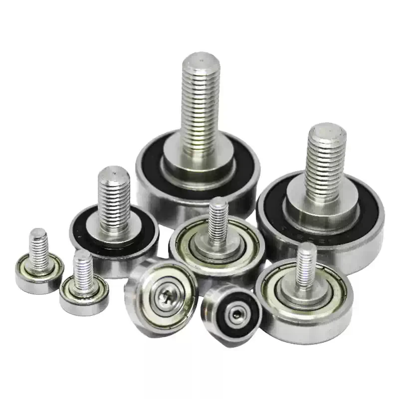 304 Stainless Steel External Thread Bearing JS Series M3/M4/M5/M6/M8/M10/M12 Stud Roller Track Guide Wheel for CNC 3D Printer