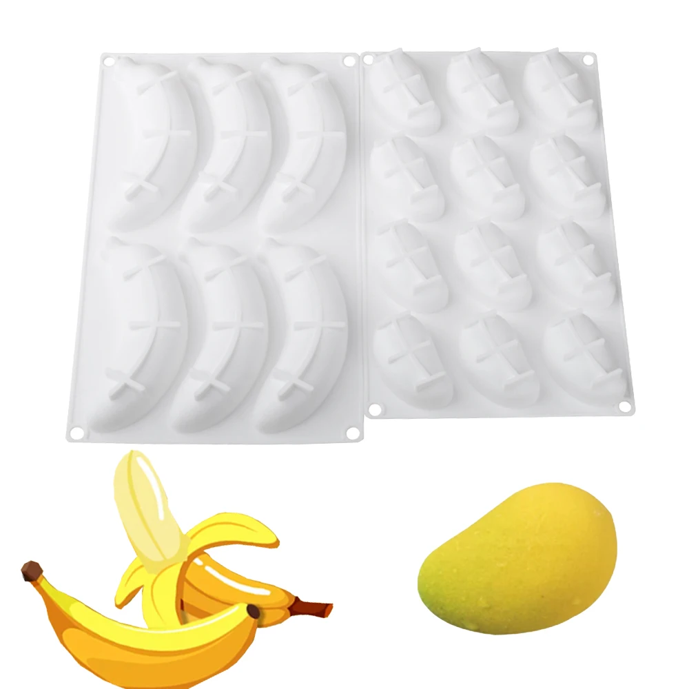 

Fruit-Shaped Mousse Molds Mango and Banana Molds for Chocolates Desserts and Cake Baking