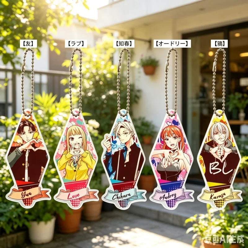 Regalos para fans: Llavero de acrílico de anime, colgante para bolso Erika Amano de 6 cm, decoración para bolso/paraguas, recuerdo, amuleto. Venta al por mayor.