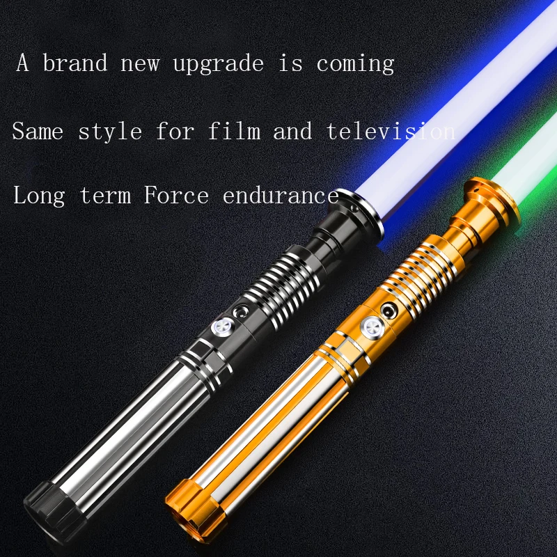 RGB Metal Lightsaber Laser Sword Light Saber Handle Heavy Dueling 16Colors Changing Change Force Sounds Blaster Cosplay Toys