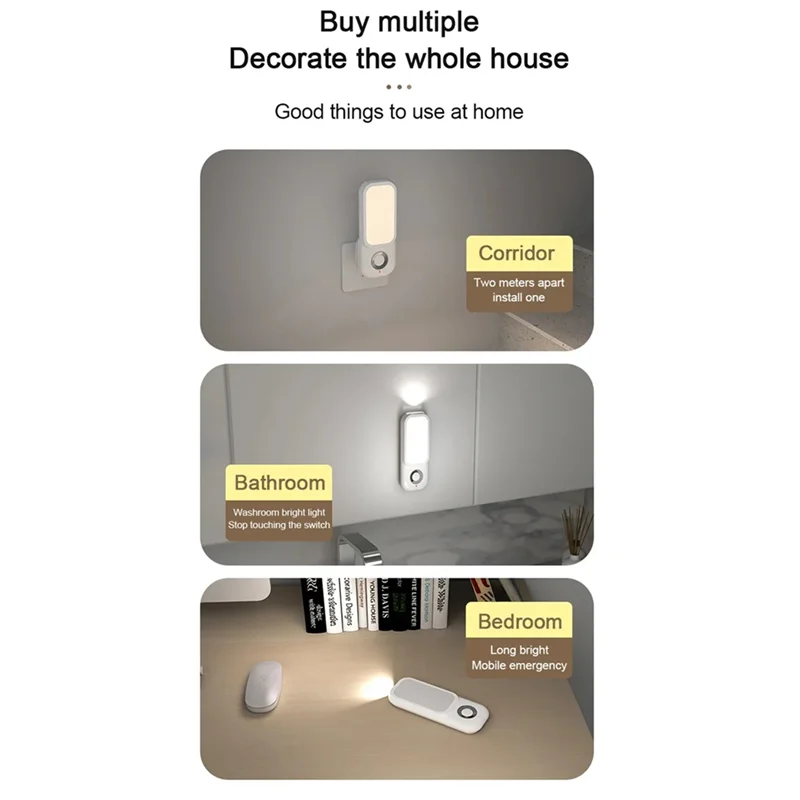 AF90-LED Induction Night Light Intelligent Wireless Plug-In Aisle Corridor Night Bedroom Night Light With Flashlight EU-PLUG