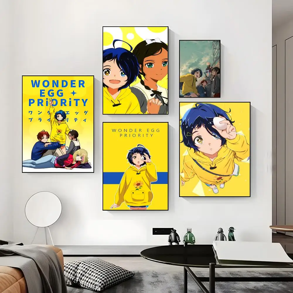 W-Wonder Egg Priority Poster Paper Print Home Living Room Bedroom Entrance Bar Cafe Art Painting Decoration